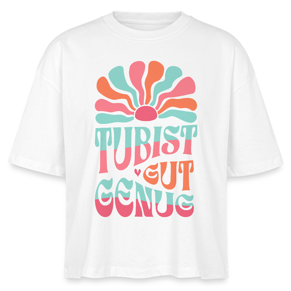 Tubist gut genug - Tuba - Bio T-Shirt Cropped - Weiß
