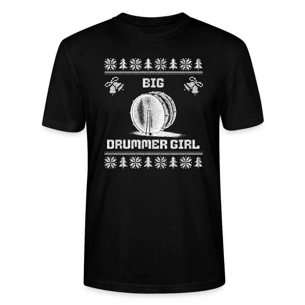 Big Drummer Girl - große Trommel - Bio T-Shirt Unisex - Schwarz
