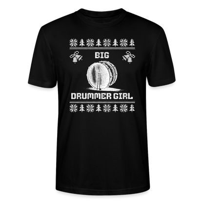 Big Drummer Girl - große Trommel - Bio T-Shirt Unisex - Schwarz