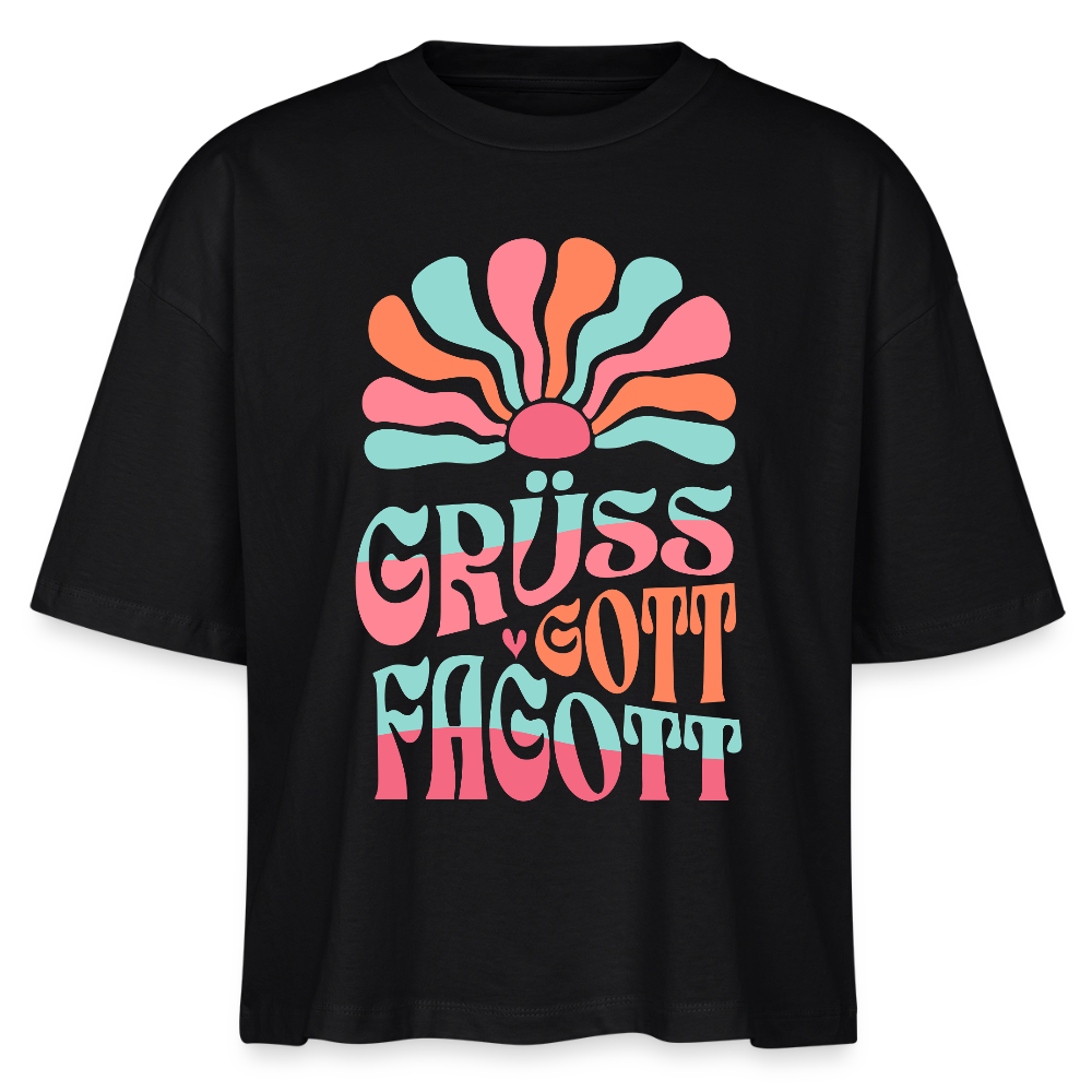 Grüß Gott - Fagott - Bio T-Shirt Cropped - Schwarz
