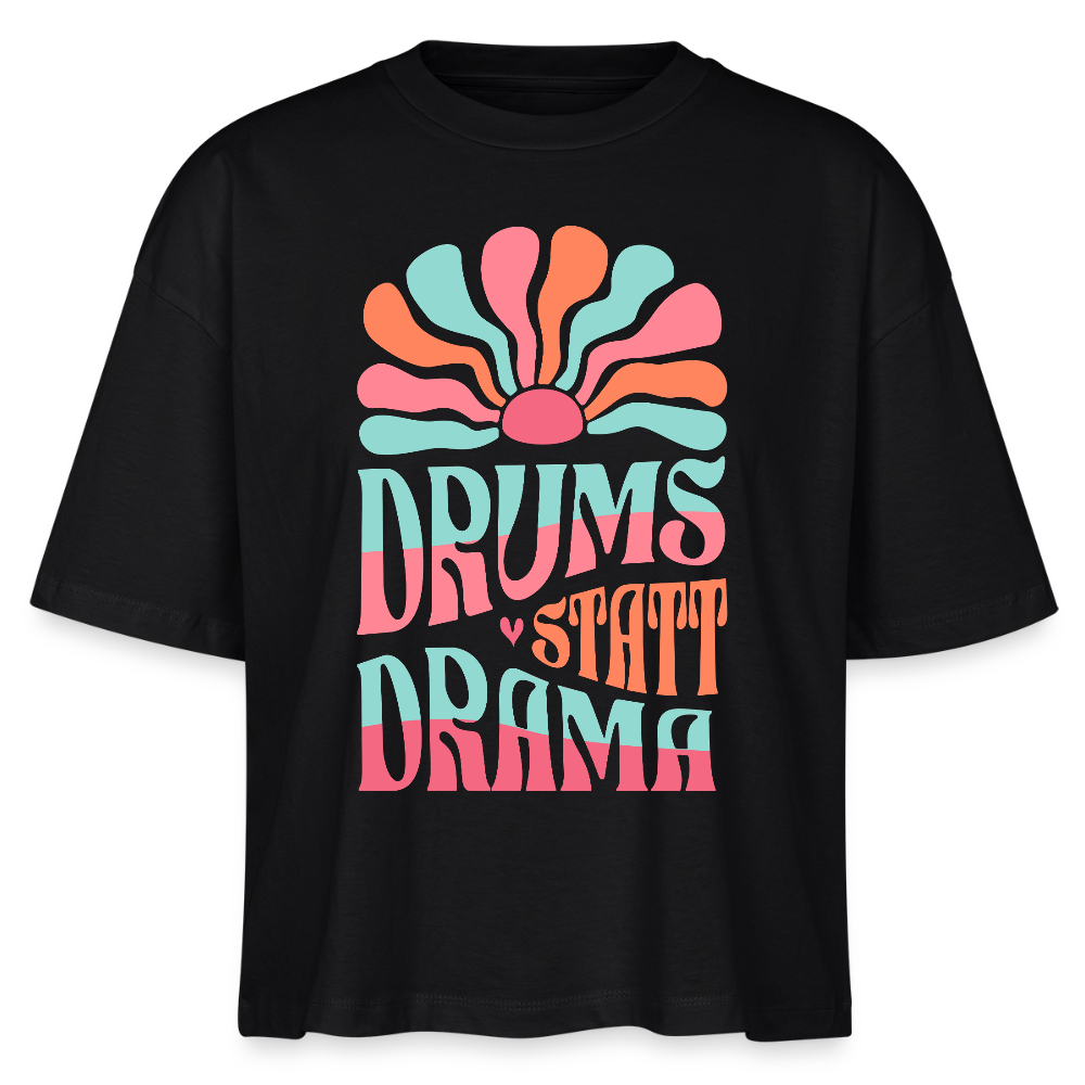 No Drama - Drums - Bio T-Shirt Cropped - Schwarz