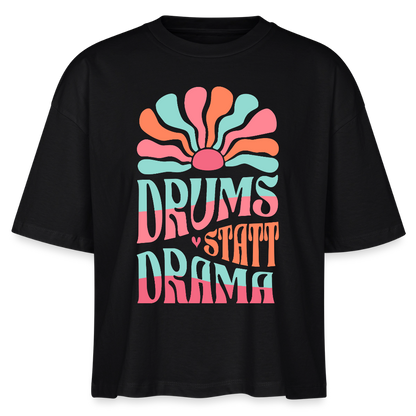 No Drama - Drums - Bio T-Shirt Cropped - Schwarz