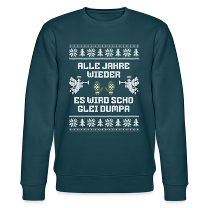 Es wird scho glei dumpa - Bio-Sweatshirt Unisex - Dunkles Petrol