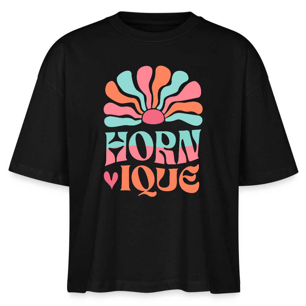 Hornique - Horn - Bio T-Shirt Cropped - Schwarz
