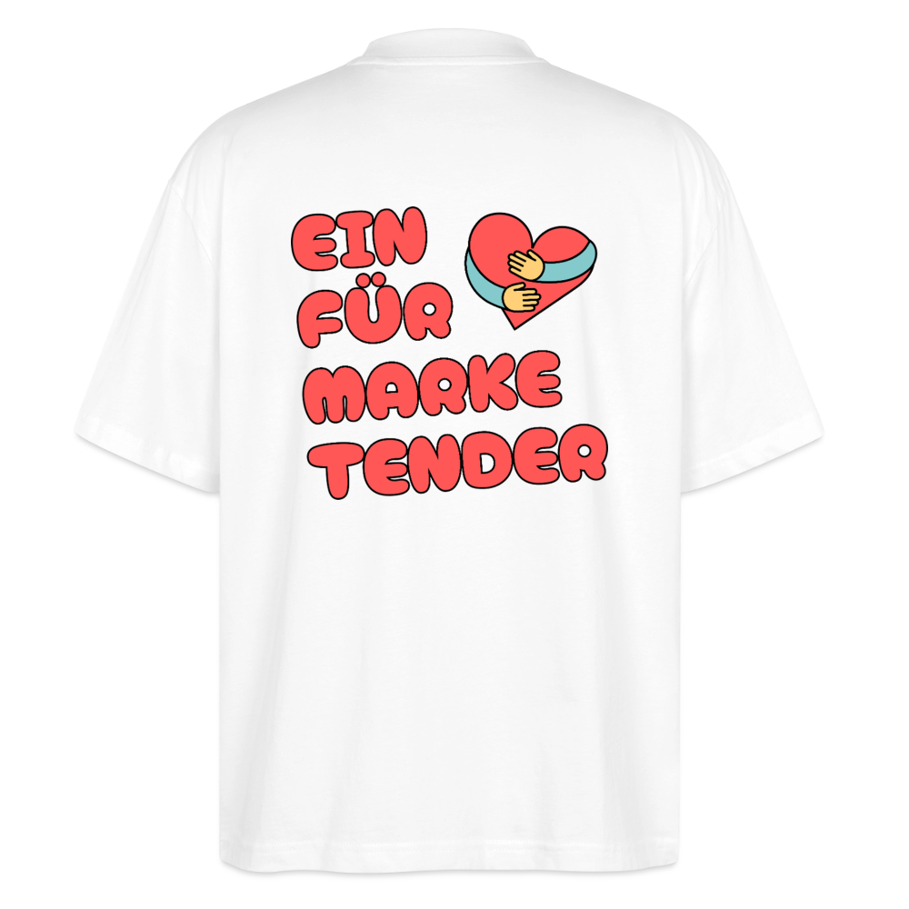 Herz für Marketender - front & back - Bio T-Shirt Oversized - Weiß