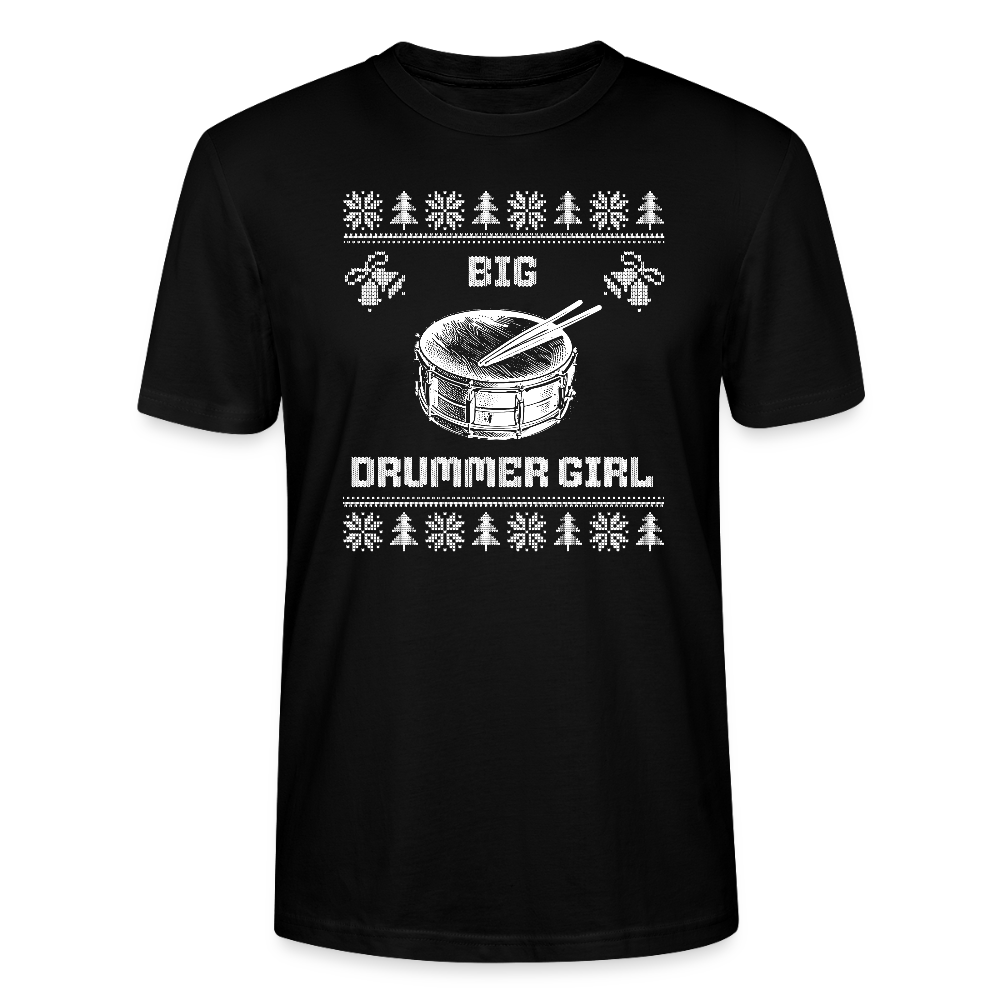Big Drummer Girl - kleine Trommel - Bio T-Shirt Unisex - Schwarz