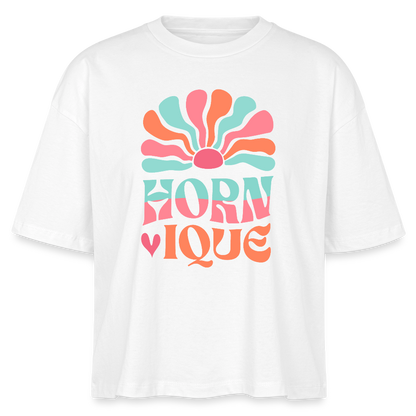 Hornique - Horn - Bio T-Shirt Cropped - Weiß