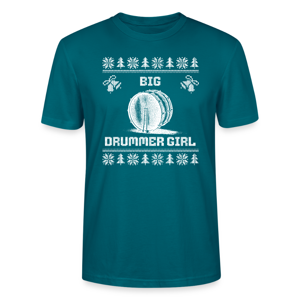 Big Drummer Girl - große Trommel - Bio T-Shirt Unisex - Ozeanblau