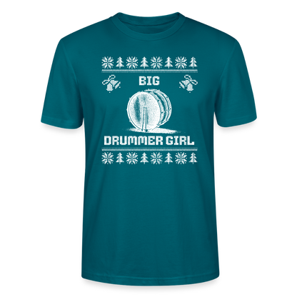Big Drummer Girl - große Trommel - Bio T-Shirt Unisex - Ozeanblau