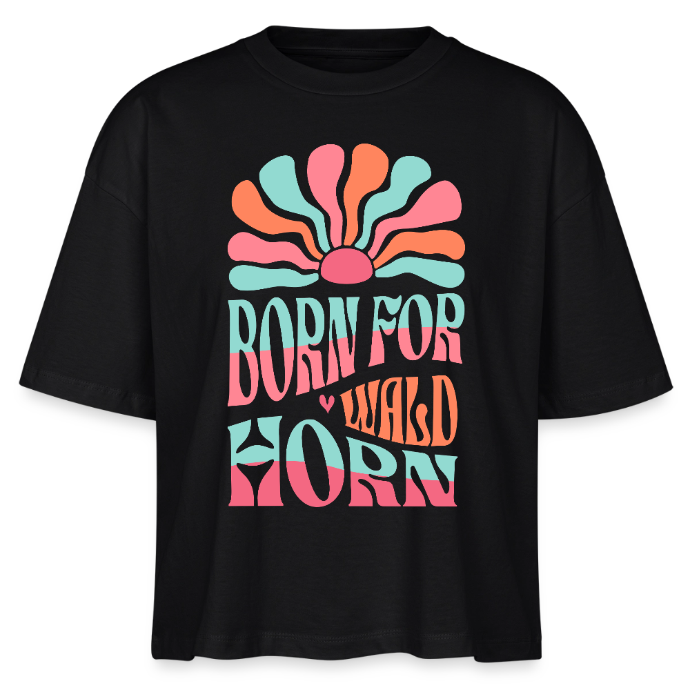 Born for - Horn - Bio T-Shirt Cropped - Schwarz