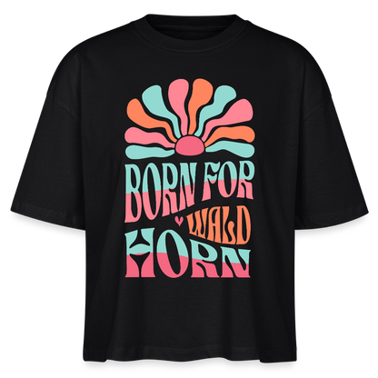 Born for - Horn - Bio T-Shirt Cropped - Schwarz