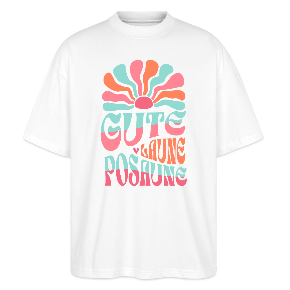Gute Laune - Posaune - Bio T-Shirt Oversized Unisex - Weiß