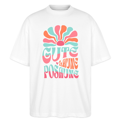 Gute Laune - Posaune - Bio T-Shirt Oversized Unisex - Weiß