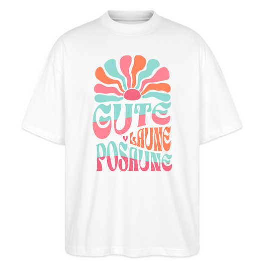 Gute Laune - Posaune - Bio T-Shirt Oversized Unisex - Weiß