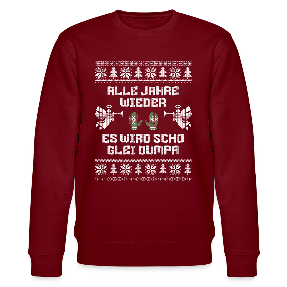 Es wird scho glei dumpa - Bio-Sweatshirt Unisex - Burgunderrot