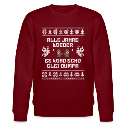Es wird scho glei dumpa - Bio-Sweatshirt Unisex - Burgunderrot