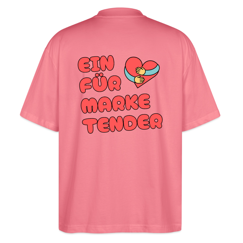 Herz für Marketender - front & back - Bio T-Shirt Oversized - Pink 