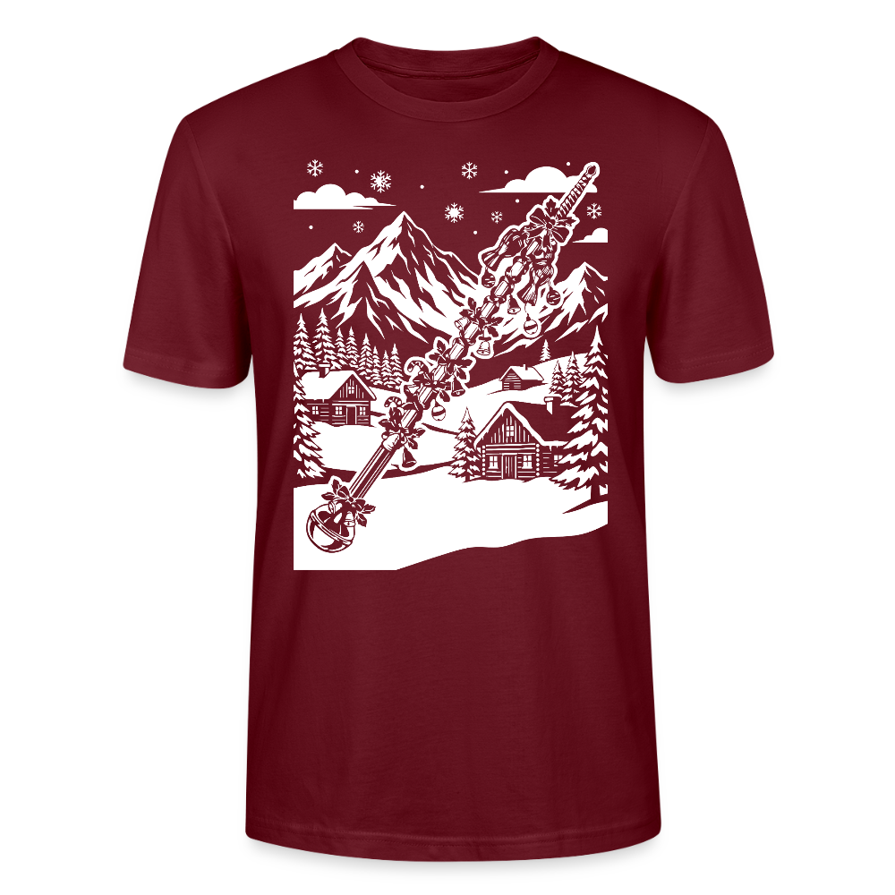 Weihnachtsstab - Bio T-Shirt Unisex - Burgunderrot