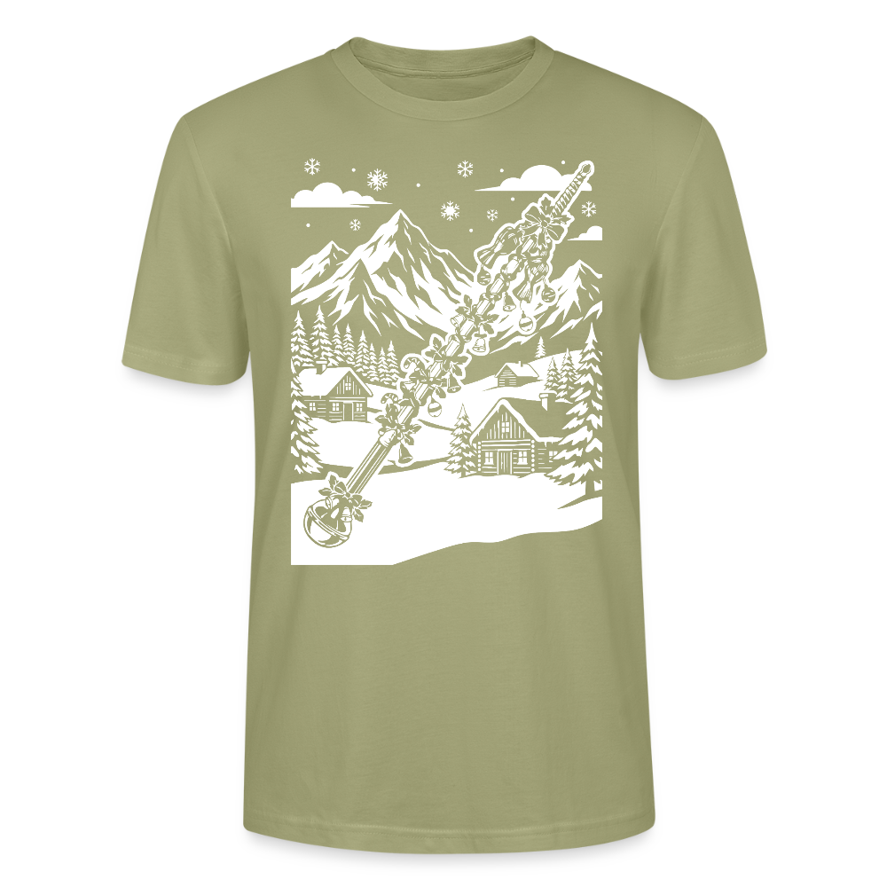 Weihnachtsstab - Bio T-Shirt Unisex - Nebelgrün