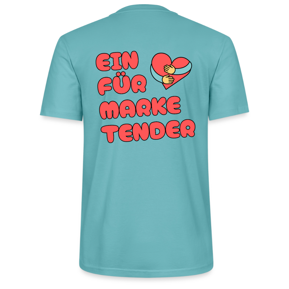 Herz für Marketender - front & back - Bio T-Shirt Standard Unisex - Pastelltürkis