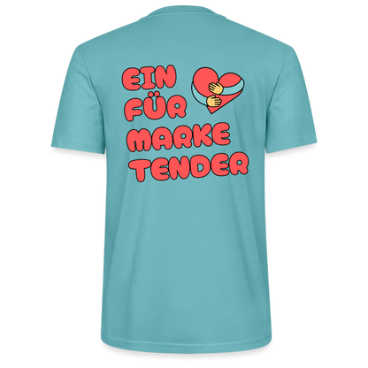 Herz für Marketender - front & back - Bio T-Shirt Standard Unisex - Pastelltürkis